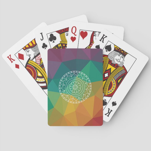 Rainbow mandala playing cards (Back)