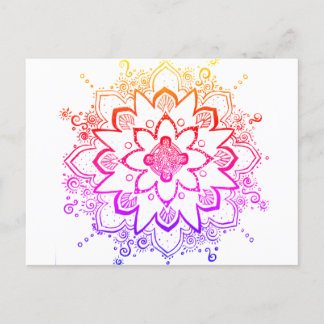 Rainbow Mandala postcard