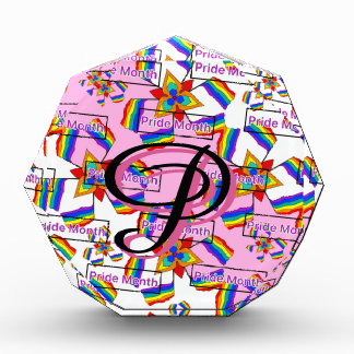Rainbow Mandala Pride Monogram - Vibrant Geometric Acrylic Award
