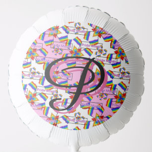 Rainbow Mandala Pride Monogram - Vibrant Geometric Balloon