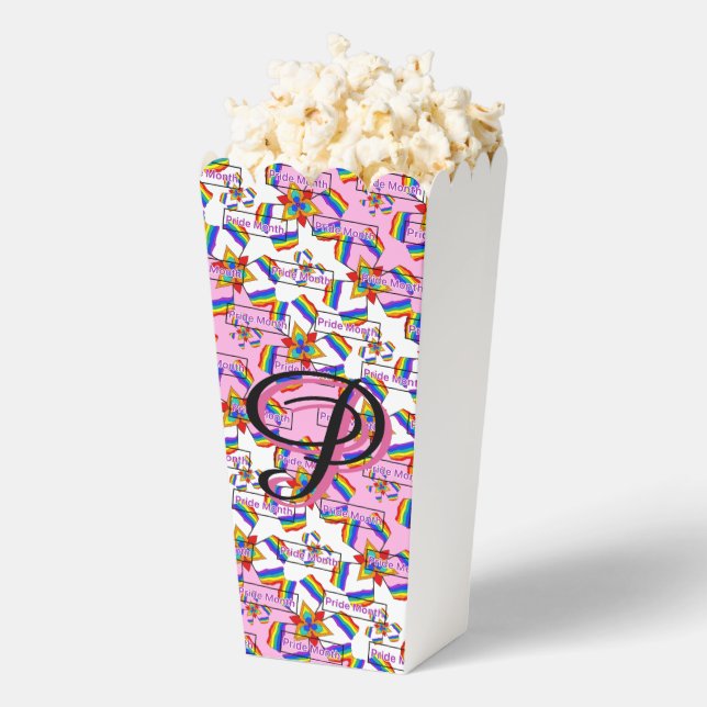 Rainbow Mandala Pride Monogram - Vibrant Geometric Favor Boxes (Popped)