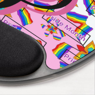 Rainbow Mandala Pride Monogram - Vibrant Geometric Gel Mouse Pad