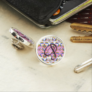 Rainbow Mandala Pride Monogram - Vibrant Geometric Lapel Pin