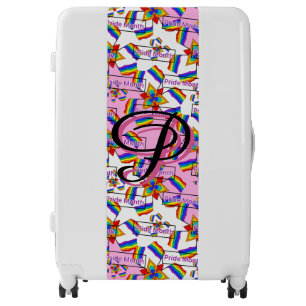 Rainbow Mandala Pride Monogram - Vibrant Geometric Luggage