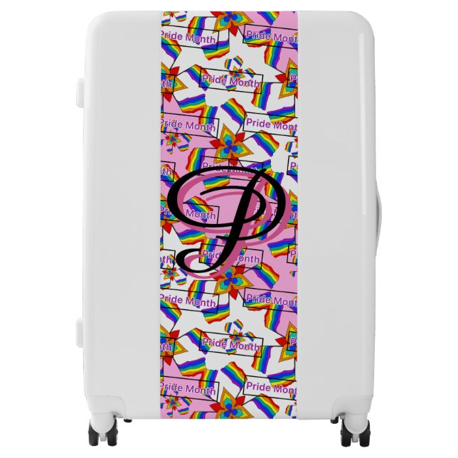 Rainbow Mandala Pride Monogram - Vibrant Geometric Luggage (Front)