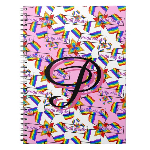 Rainbow Mandala Pride Monogram - Vibrant Geometric Notebook
