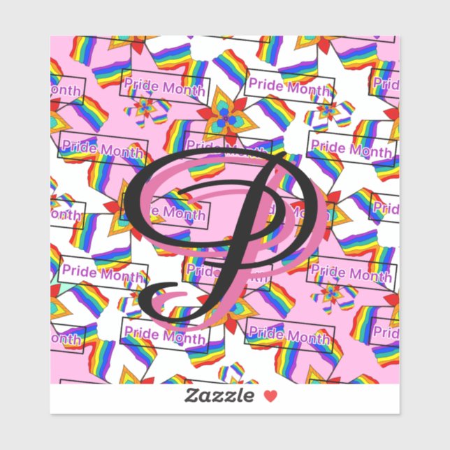 Rainbow Mandala Pride Monogram - Vibrant Geometric Sticker (Sheet)