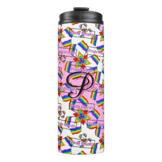 Rainbow Mandala Pride Monogram - Vibrant Geometric Thermal Tumbler