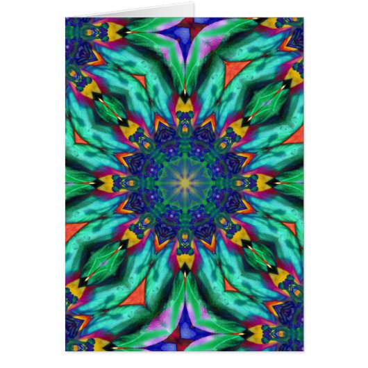 Rainbow Mandala Psychedelic Kaleidoscope Cards (Front)