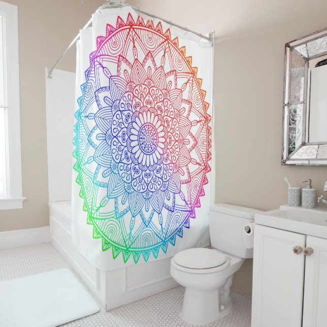 Rainbow Mandala  Shower Curtain (In Situ)
