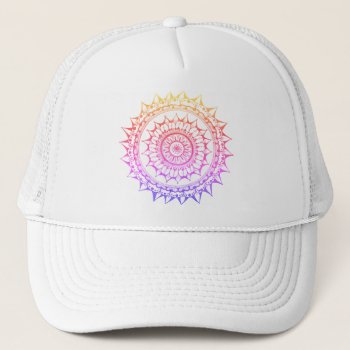 Rainbow Mandala Snapback Trucker Hat by Megaflora at Zazzle