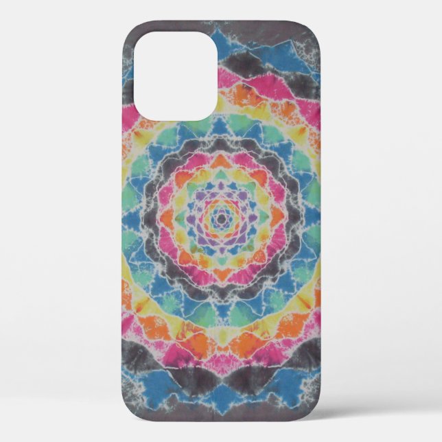 Rainbow Mandala Tie Dye PhatDyes Case-Mate iPhone Case (Back)