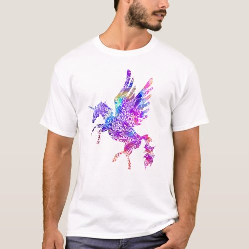 Rainbow Mandala Unicorn T_Shirt