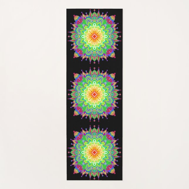Rainbow Mandala Yoga Mat (Front)