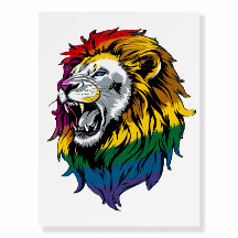 Rainbow Mane Roaring Lion LGBTQ+ Pride Poster