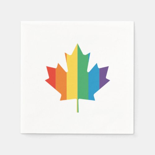 Rainbow maple leaf napkins