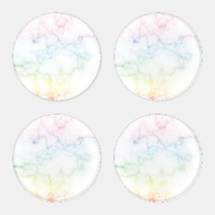 Rainbow Marble Colorful Pattern Coaster Set