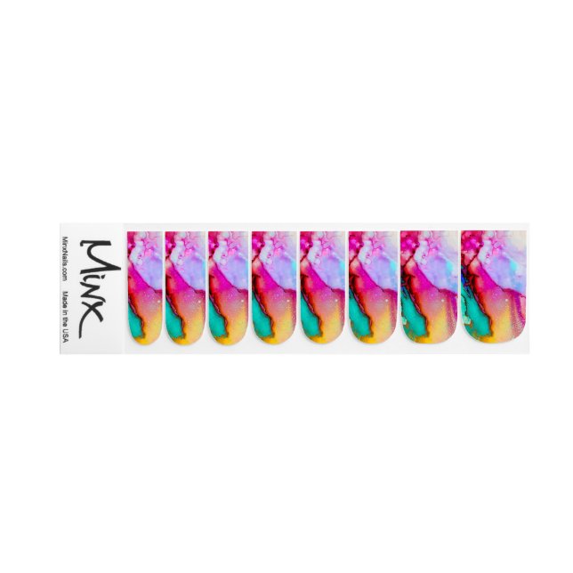 Rainbow Marble Nail Decals (Left Hand)