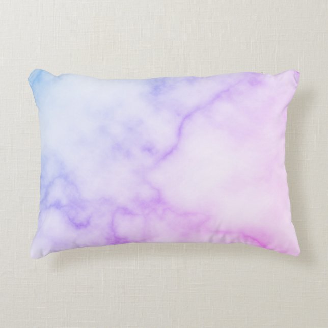 Rainbow Marble Pattern Accent Pillow (Front)