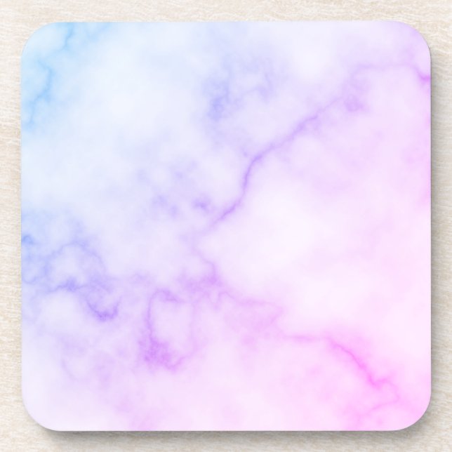 Rainbow Marble Pattern Beverage Coaster (Front)
