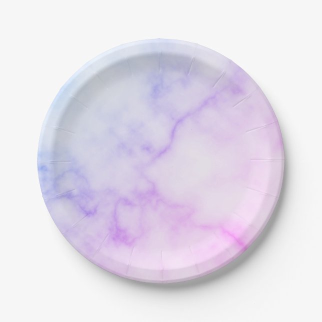 Rainbow Marble Pattern Paper Plates (Front)
