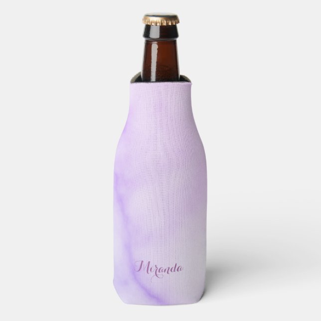 Rainbow Marble Pattern with Personalized Name Bottle Cooler (Bottle Front)