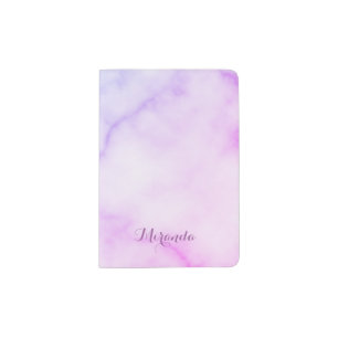 Rainbow Marble Pattern with Personalized Name Passport Holder