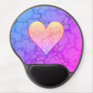 Rainbow Marbled Heart Gel Mouse Pad