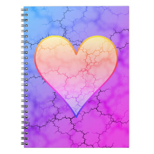 Rainbow Marbled Heart Notebook