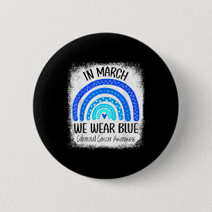 Rainbow March We Wear Blue Colorectal Cancer Aware Button