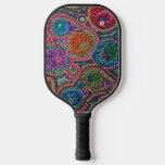 Rainbow Mardi Gras Bead Art  Carbon Fiber Pickleball Paddle