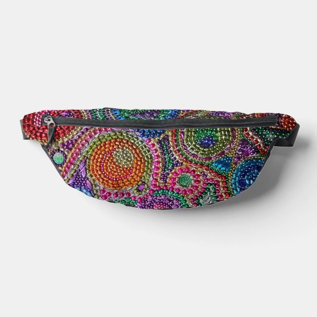 Rainbow Mardi Gras Bead Art Fanny Pack (Lay Down)