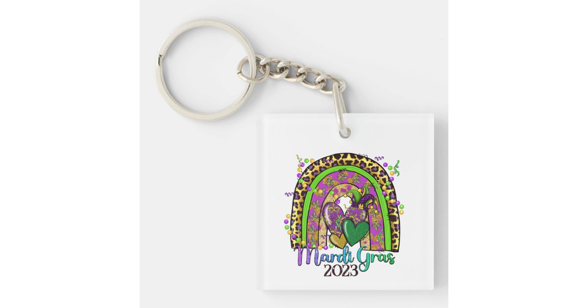 Louisiana Keychain. Includes State of Louisiana, Mardi Gras Mask, and Fleur de Lis Charms. Louisiana Gift. New Orleans, Mardi Gras.