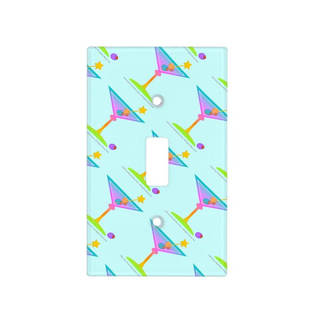 Rainbow Martini Light Switch Cover (Front)