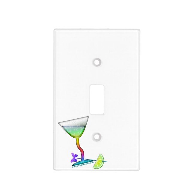 Rainbow Martini Light Switch Cover (Front)