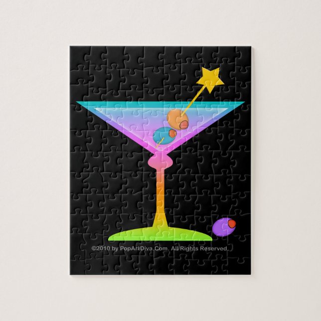 RAINBOW MARTINI PUZZLE or PUZZLE GIFT SET (Vertical)