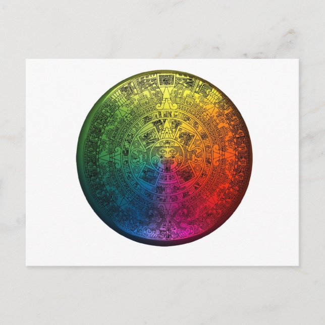 Rainbow Mayan Calendar Postcard (Front)