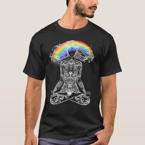 Rainbow Meditation Yoga 9 T_Shirt
