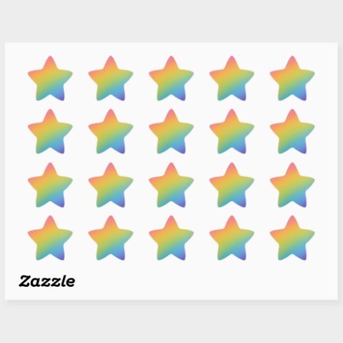 Rainbow medium hues star sticker