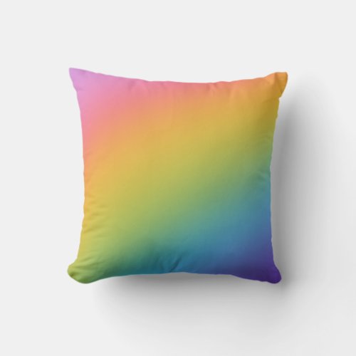 Rainbow medium hues  throw pillow