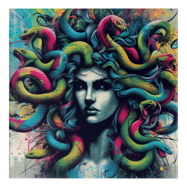 rainbow medusa acrylic print (Front)