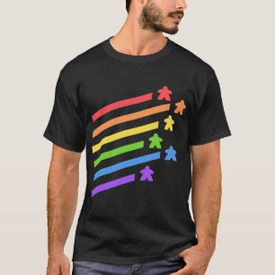 Rainbow Meeples Board Games T-Shirt