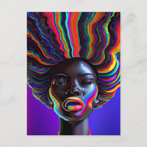 Rainbow Melanin Queen Black Girl Magic Sista Holiday Postcard
