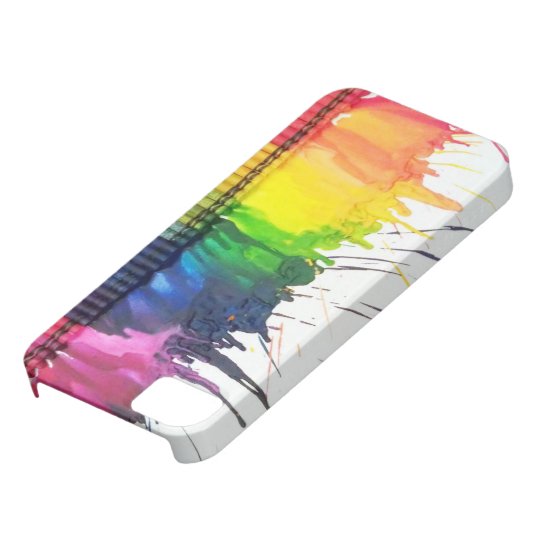 Rainbow melted crayon art iPhone 5 case | Zazzle.com