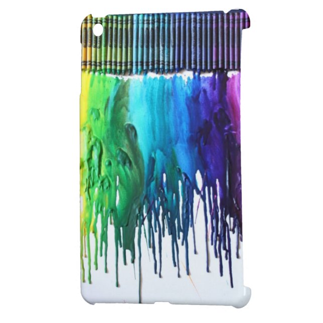 Rainbow melted crayons art IPad MINI cover case (Back Left)