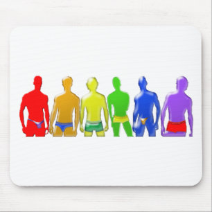 Rainbow Men Mouse Pad