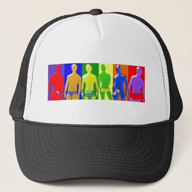 Rainbow Men Trucker Hat (Front)