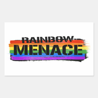 Rainbow Menace T-Shirt Rectangular Sticker