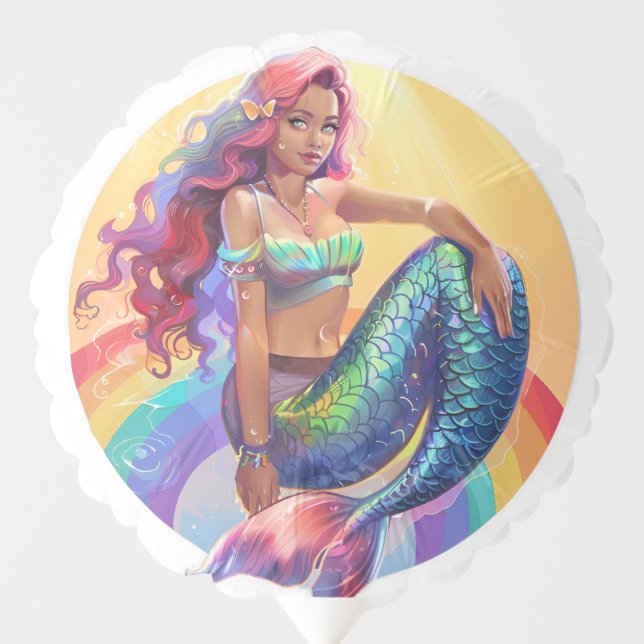 Rainbow Mermaid Balloon (Front)