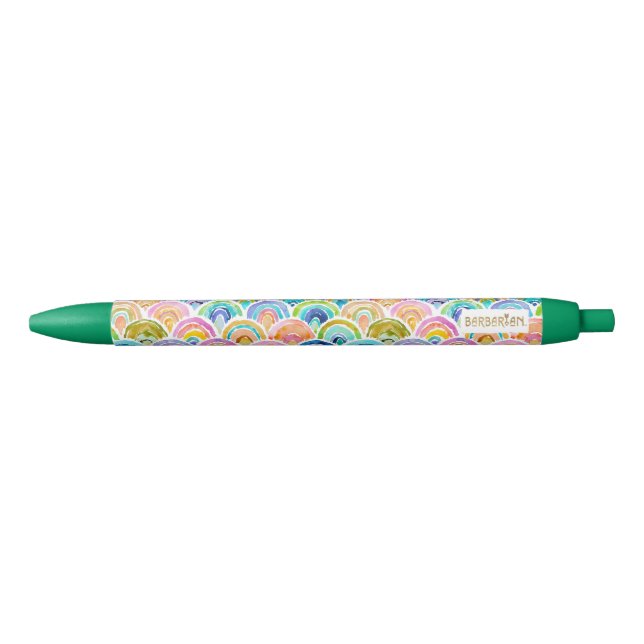 Rainbow Mermaid Colorful Scallop Pen (Front)